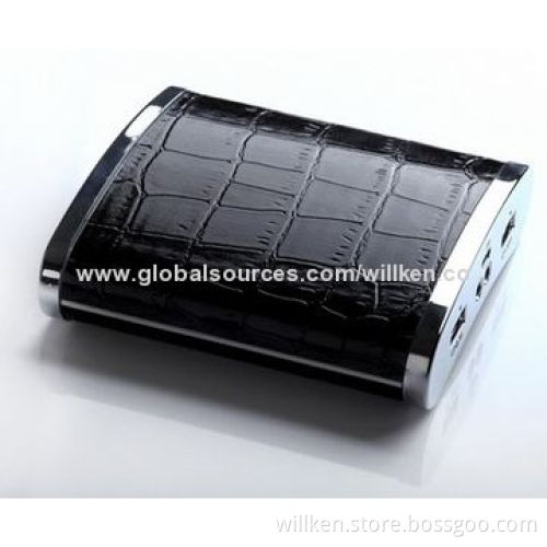Portable Power Banks, 10,400mAh High-capacity, Double Output USB, Leatherface, Grade Intelligent IC